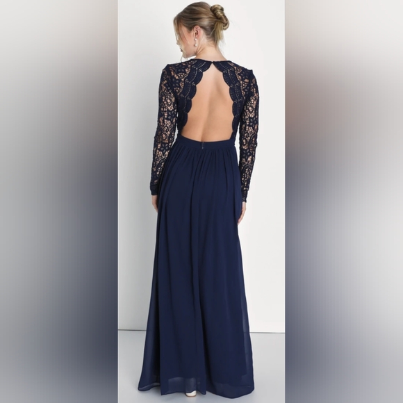 Lulus Dresses & Skirts - Lulu's Long Sleeve Lace Maxi Dress
